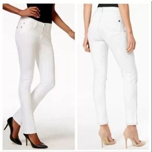 Buffalo David Bitton Misha Mid Rise Straight Leg Stretch Denim Bootcut White